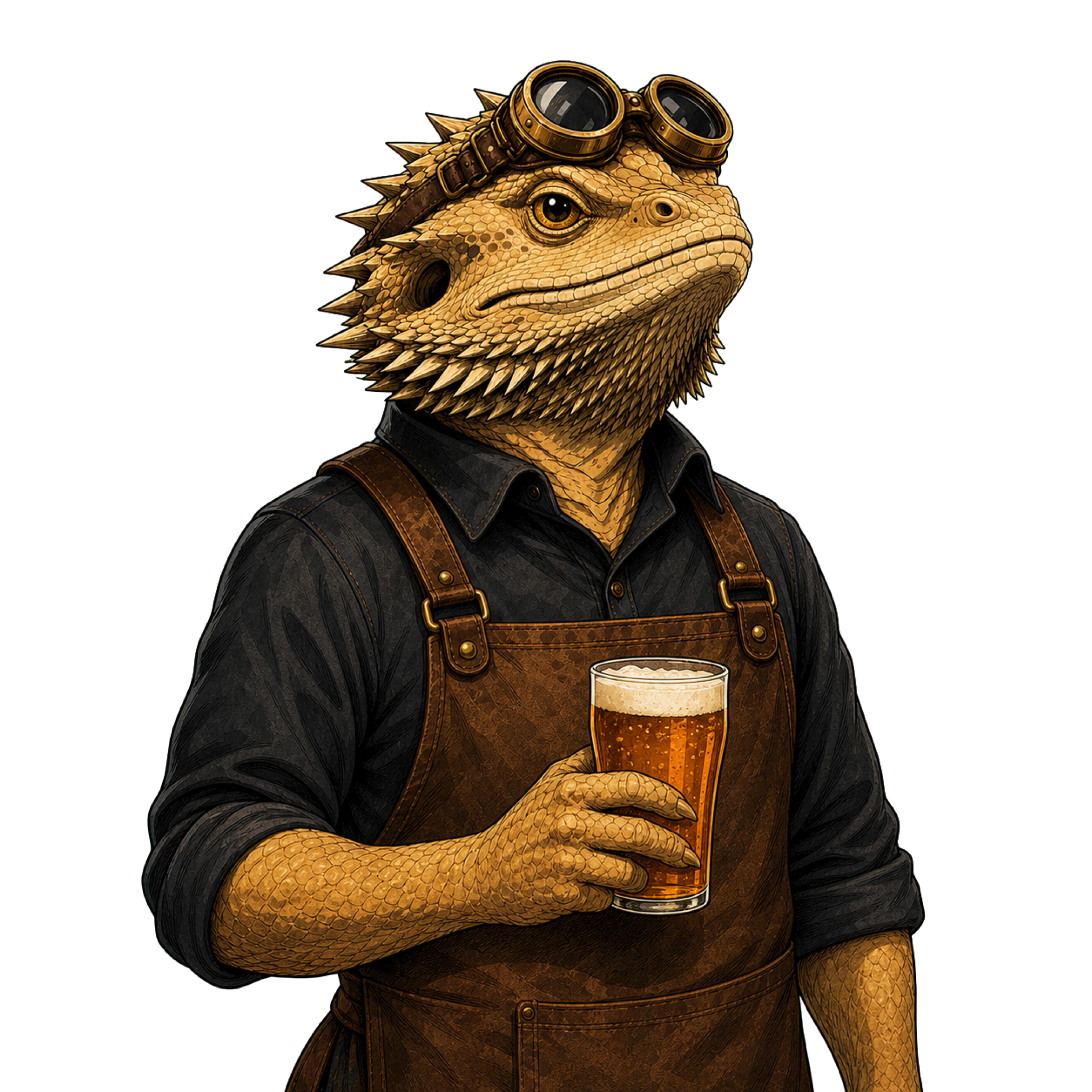 The Workshop Engineer holding a pint of amber beer